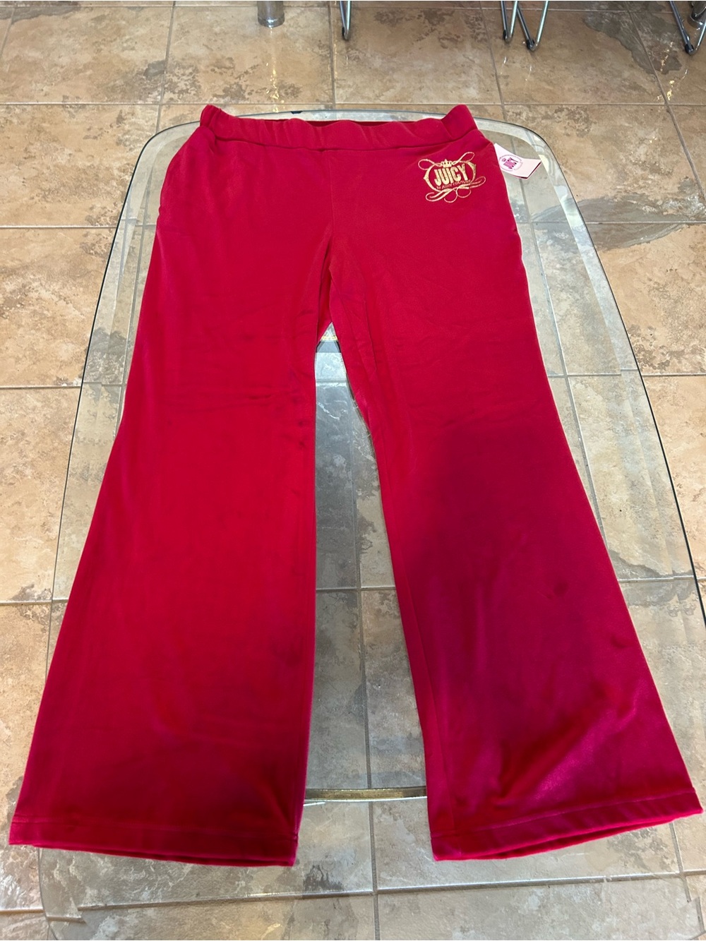 Juicy Couture Women's  Red Velour Pants size XXL NEW WITH TAGS